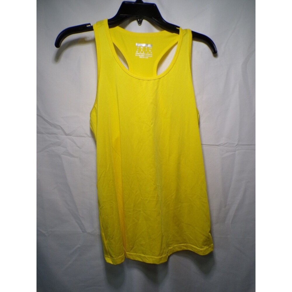 Athletic Works Women's Yellow Racerback Athletic Tank Top Size S Stretch